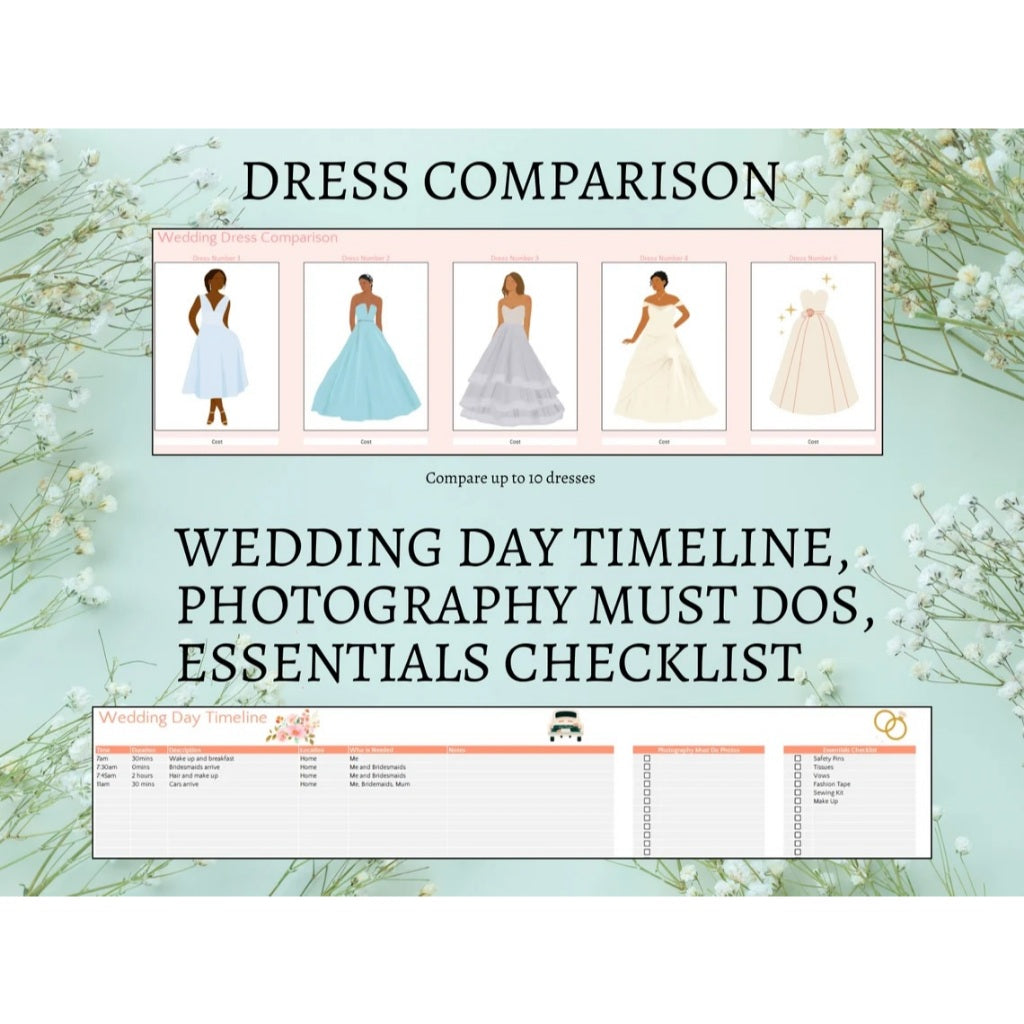 All-in-One Wedding Planner Excel Template – Budget, Timeline, Guest List & Seating Chart Included