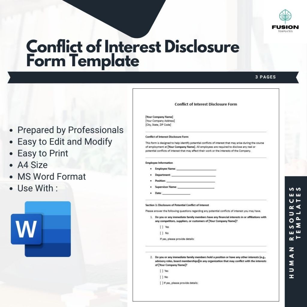 Conflict of Interest Disclosure Form