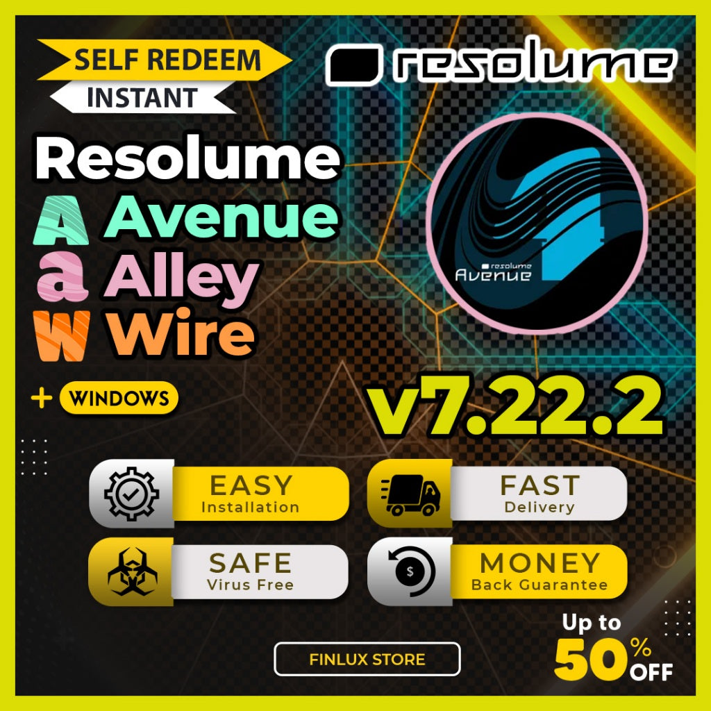[SELF REDEEM] Resolume Avenue v7.22.2 | Resolume Alley | Resolume Wire For Windows (64-Bit)