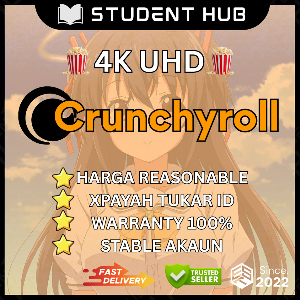 Crunchy roll Account Premium PC/SMART TV ONLY 1/3/6 MONTHS 4K ULTRA HD SUBSCRIPTION ORIGINAL READ FIRST
