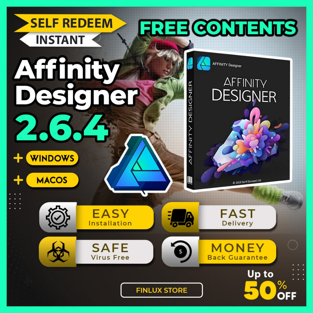[SELF REDEEM] Serif Affinity Designer v2.6.4 Latest Update 2025 + FREE Contents (1GB) Lifetime For Windows & McOS
