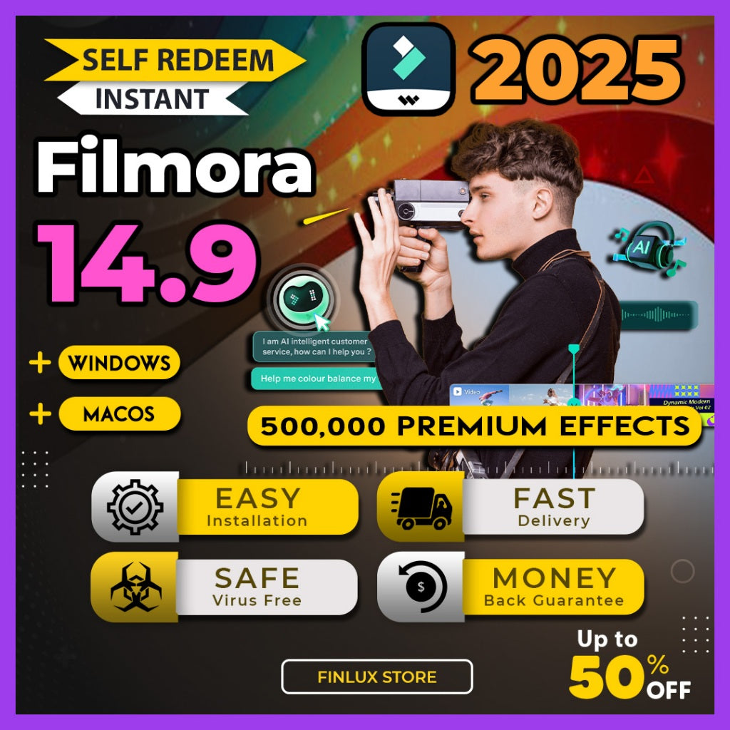 [SELF REDEEM] Filmora 14.9 Latest 2025 Lifetime For Win & McOS (64-Bit)
