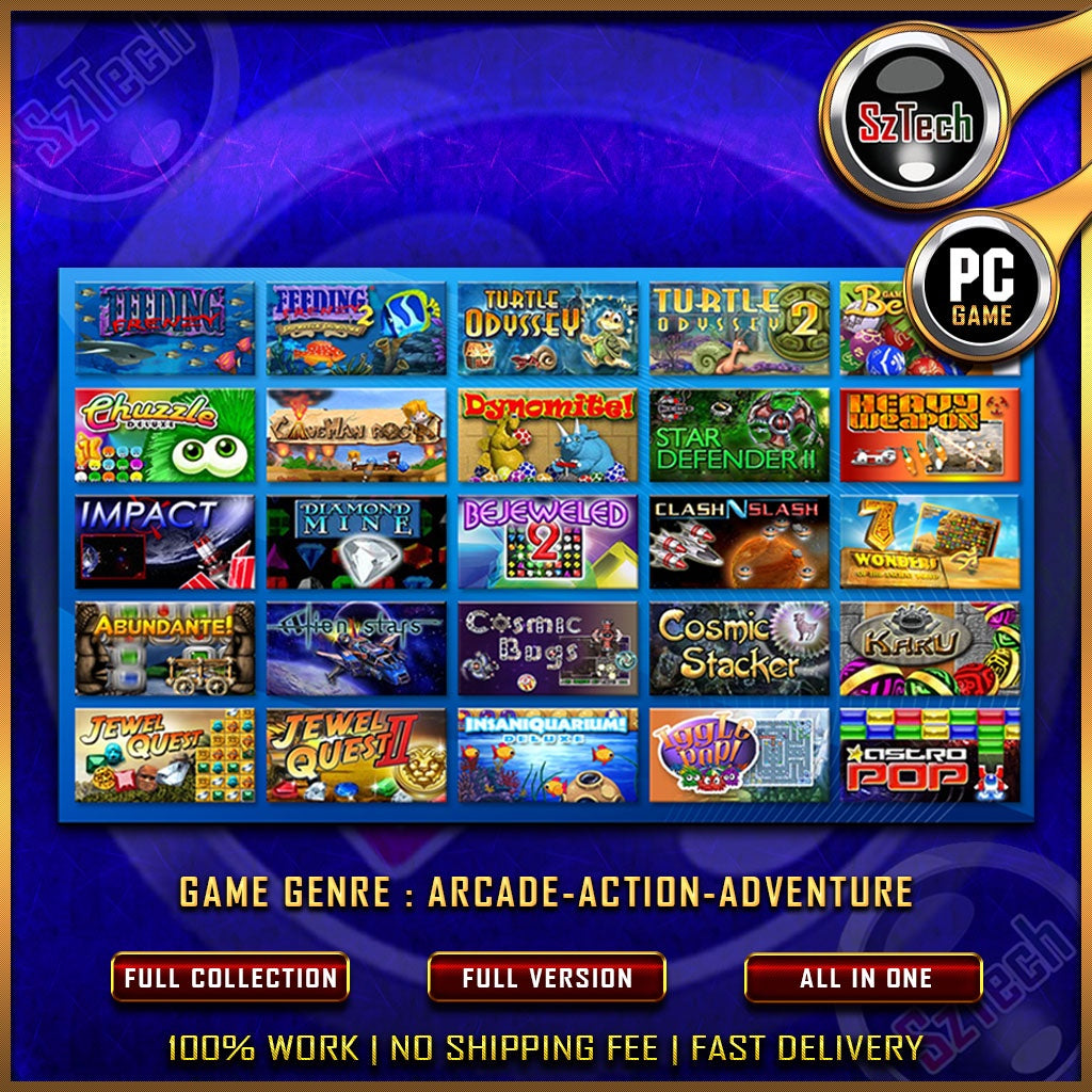 25 IN 1 POPCAP GAMES [PC GAME][ DIGITAL DOWNLOAD][ CLASSIC PC GAMES ][ NOSTALGIA GAMES ]Feeding Frenzy-Iggle Pop