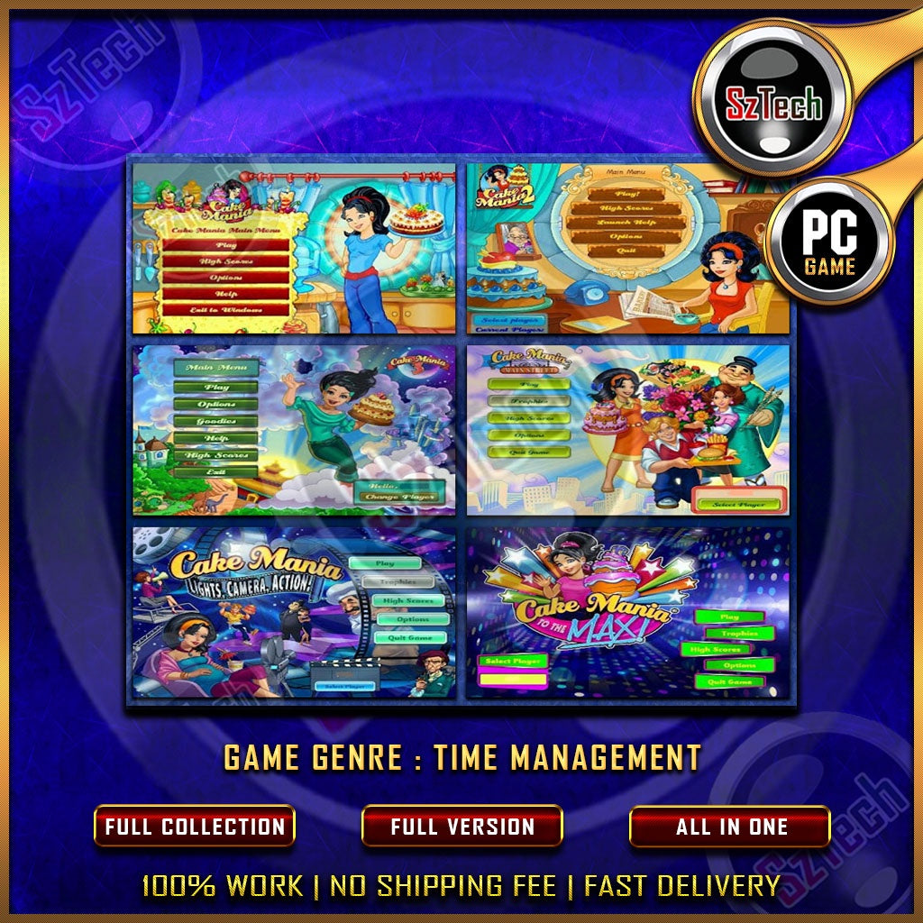 Cake Mania 1-7 [PC GAME]  [ DIGITAL DOWNLOAD] Classic GamesTime ManagementNostalgia Game