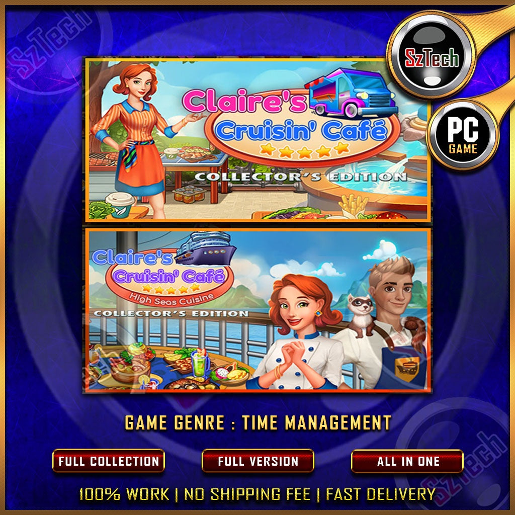 Claire's Cruisin' Cafe 1 & 2 [PC GAME]  [ DIGITAL DOWNLOAD] Classic GamesTime ManagementNostalgia Game