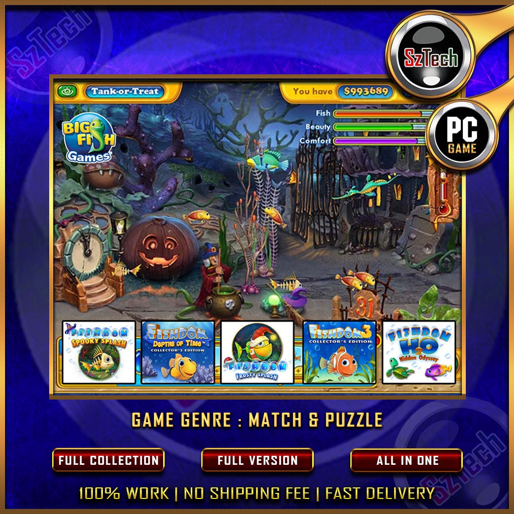 11 Fishdom Collections [PC GAME][ DIGITAL DOWNLOAD][ CLASSIC PC GAMES ][ NOSTALGIA GAMES ][Match Games]
