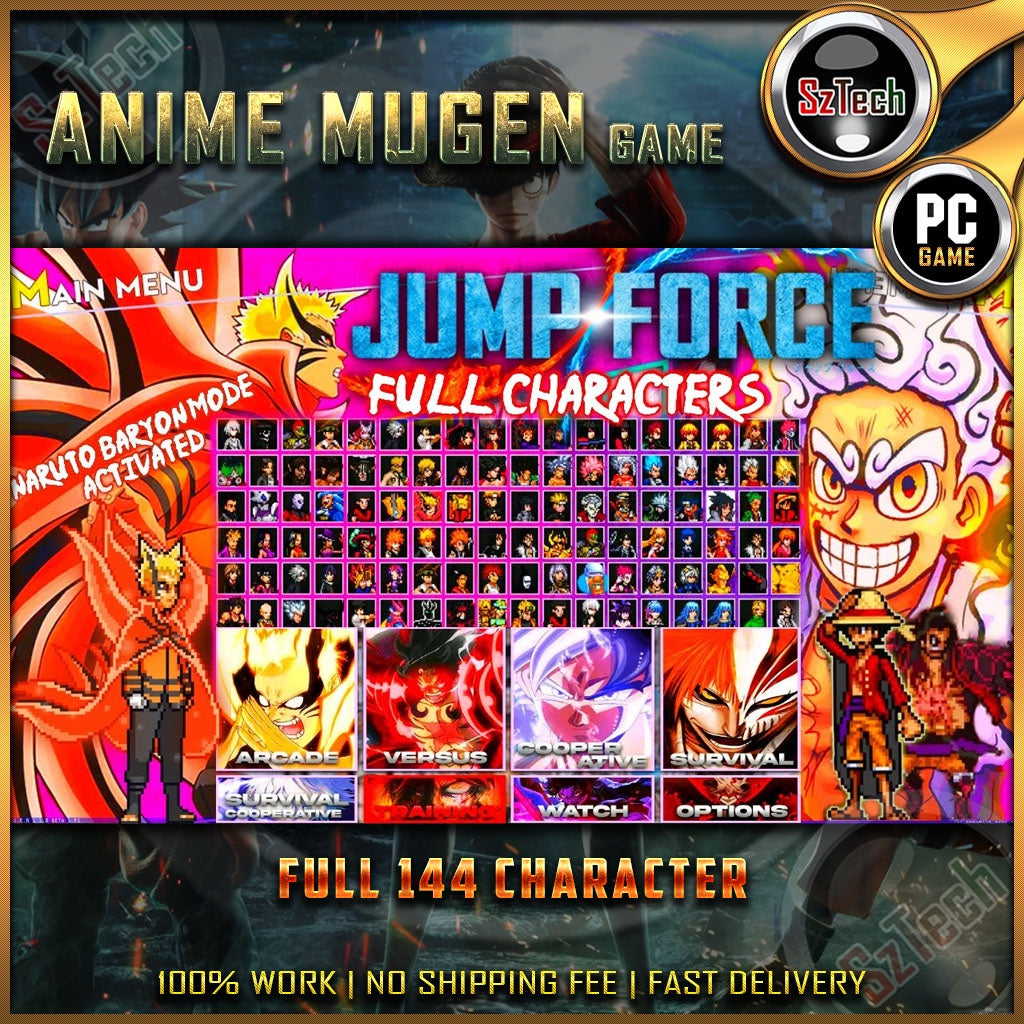 JUMP FORCE Mugen 2022 Full 144 CharactersPC GamesDigital DownloadGames MugenAnime War Game