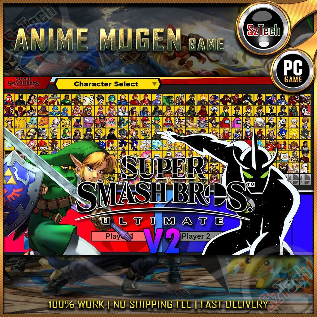 Smash Bros Ultimate Mugen V2 (DirectX)PC GamesDigital DownloadGames MugenJump Force Anime War Game