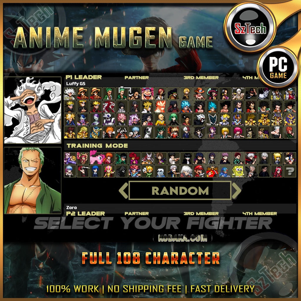 JUMP FORCE Mugen Full 108 CharacterPC GamesDigital DownloadGames MugenAnime War Game