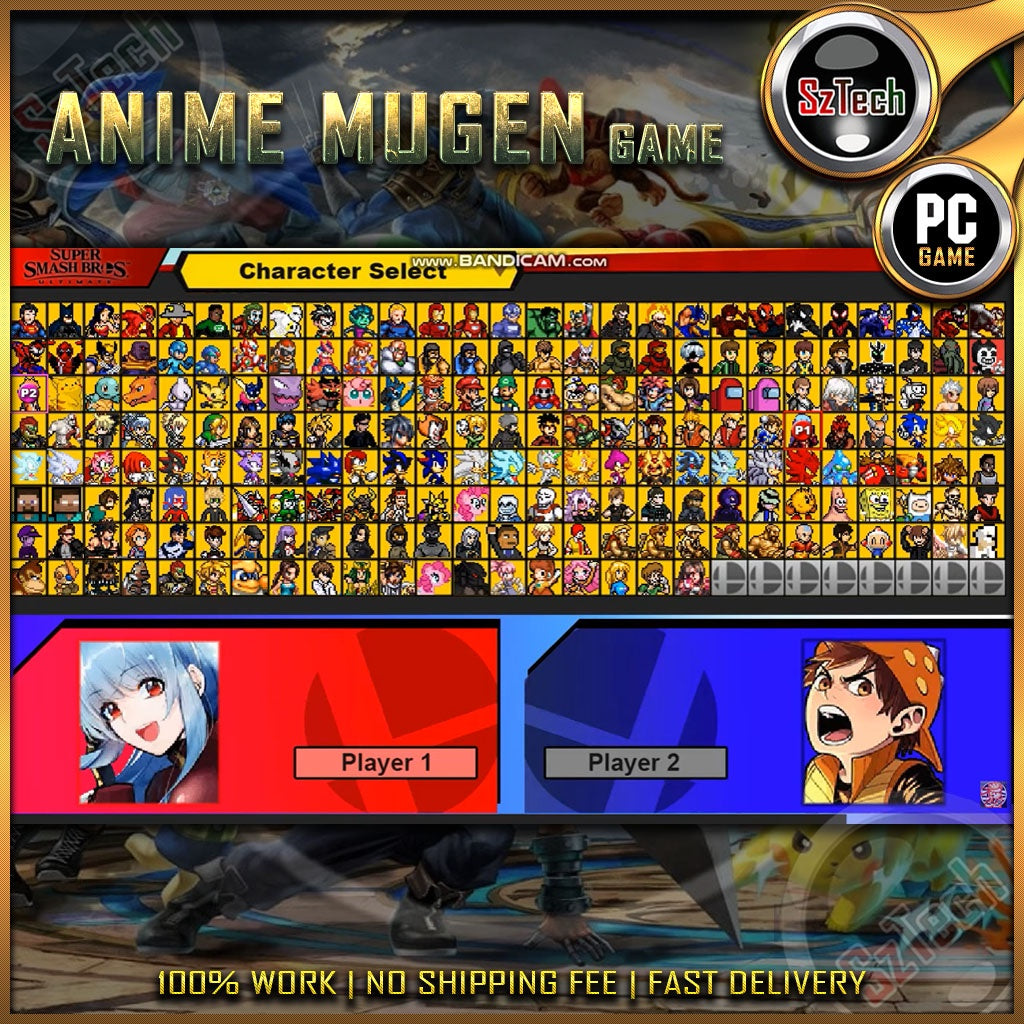 Smash Bros Ultimate Mugen V2 (DirectX)PC GamesDigital DownloadGames MugenJump Force Anime War Game