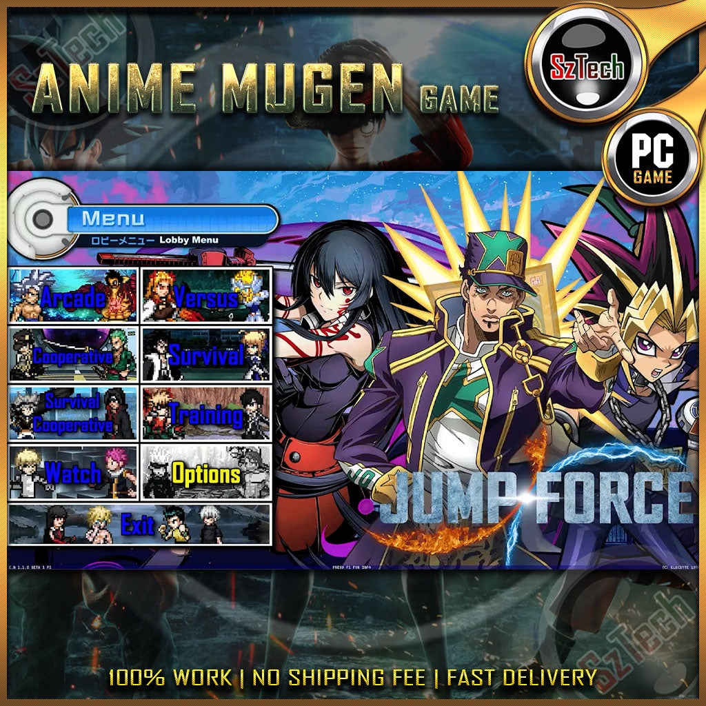Jump Force Mugen V10 Full 1000 Characters (DirectX)PC GamesDigital DownloadGames MugenAnime War Game