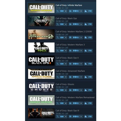 Call of duty Black Ops III,Modern Warfare II 2022,Ghosts, Advanced Warfare, Infinite Steam Access OFFLINE 24 HR SEND