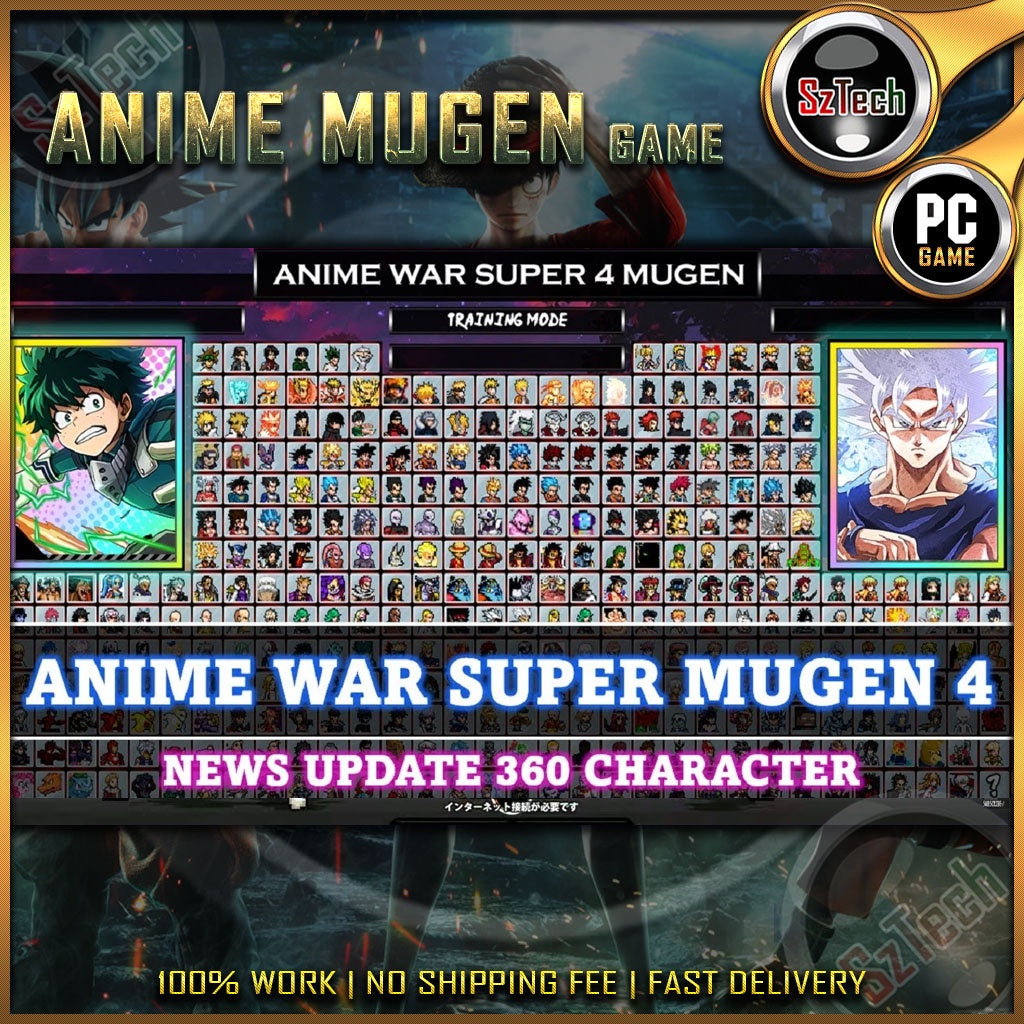 Super Anime War 4 Mugen Full 360 CharacterPC GamesDigital DownloadGames MugenJump ForceAnime War Game