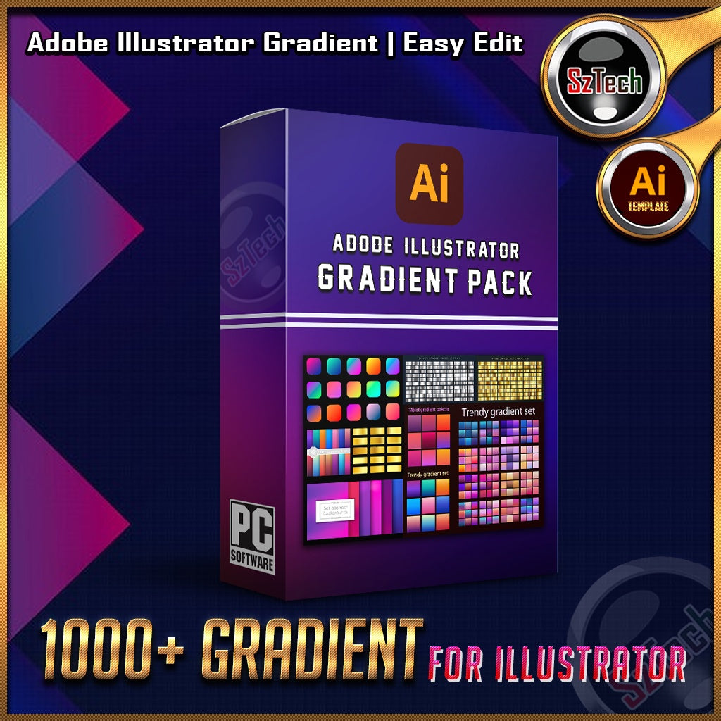 1000+ Gradient for Adobe IllustratorEasy EditBig PackAi Gradient 2022