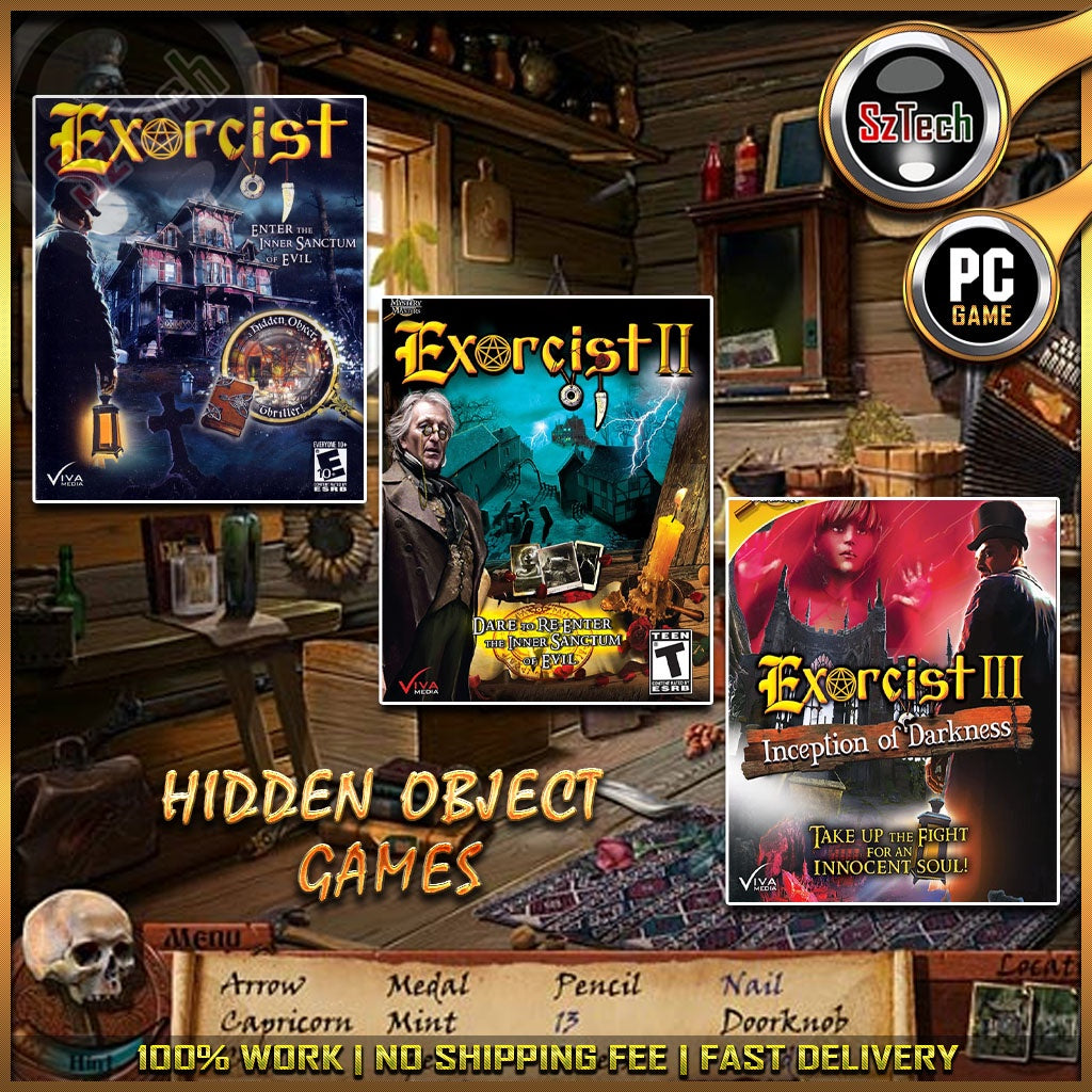 [3 IN 1] Exorcist 1, 2 & 3 [PC GAME] [ DIGITAL DOWNLOAD][ CLASSIC PC GAMES ][ NOSTALGIA GAMES ]Hidden Object Games