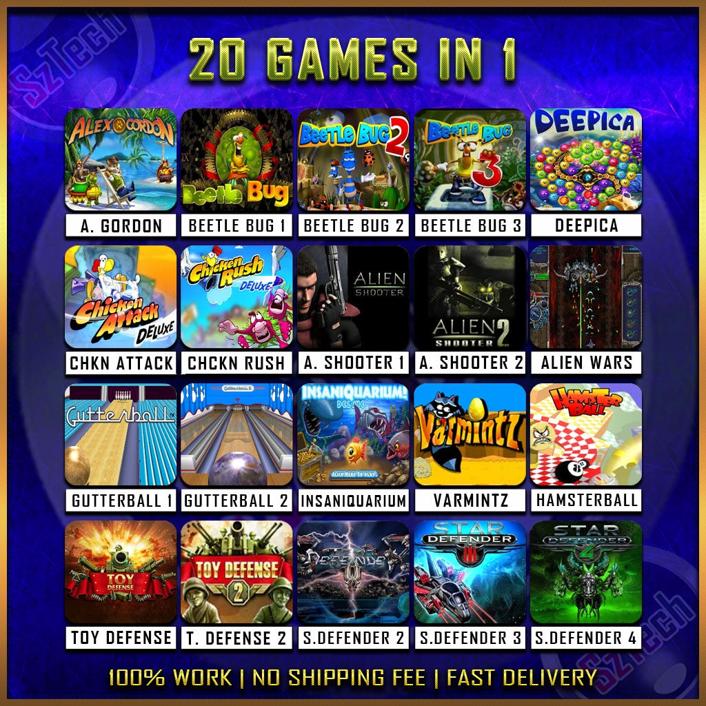 [PC/LAPTOP GAME]GutterballInsaniquariumAlien ShooterHamsterballBeetle BugToyDefenseNostalgia GamesClassic Games