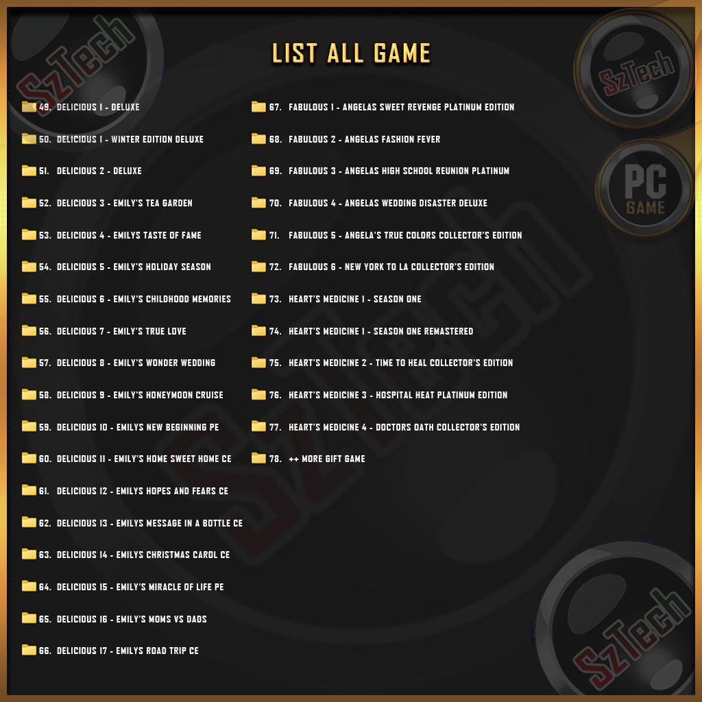 7 Diner Dash2 Hotel Dash4 Wedding Dash4 Nanny Mania4 Cooking Academy12 Big City Adventure6 Sally's