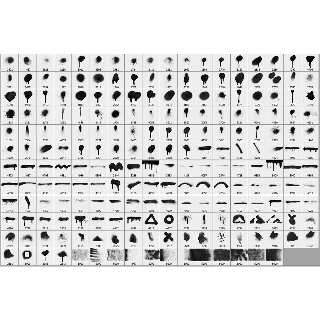 ID108 - 214 Spray Photoshop Stamp Brushes