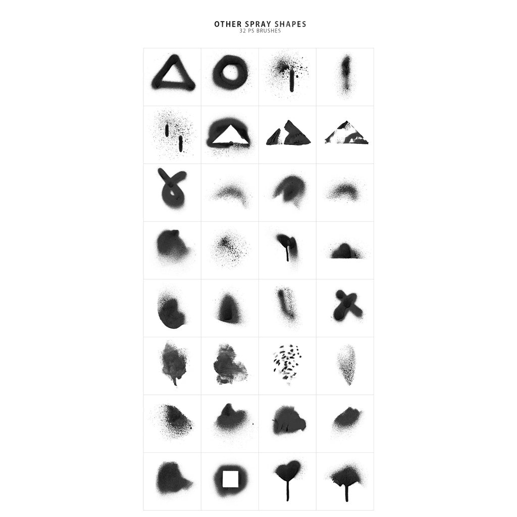 ID108 - 214 Spray Photoshop Stamp Brushes