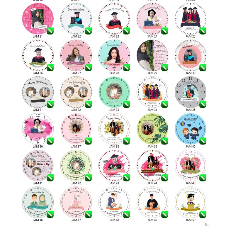 ID177001 - 50 Desain Jam Dinding Custom CorelDraw V24