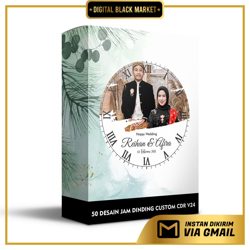 ID177001 - 50 Desain Jam Dinding Custom CorelDraw V24