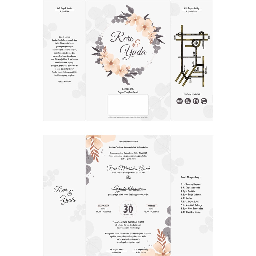 ID7001 - 10 Desain Undangan Lipat 3 CorelDraw V15