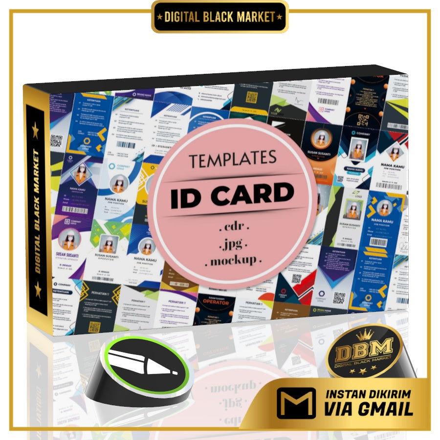 ID89001 - 20 Desain Id Card Karyawan Exclusive CorelDraw V24