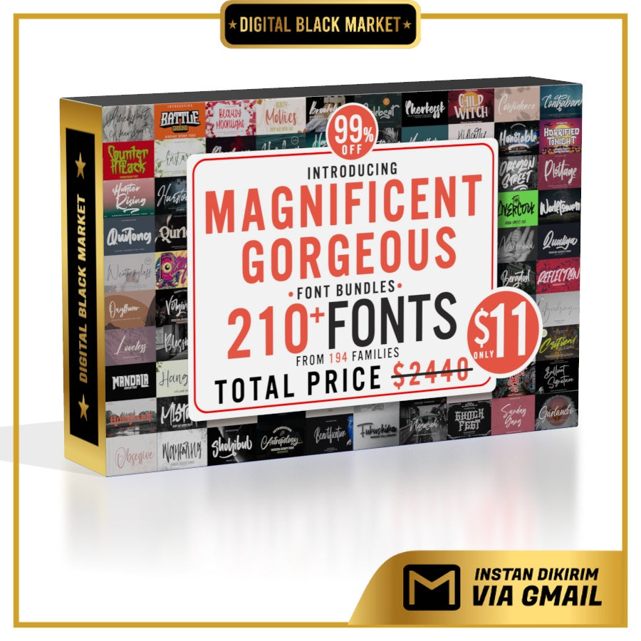 ID064 - 194 Magnificent Fonts Bundle