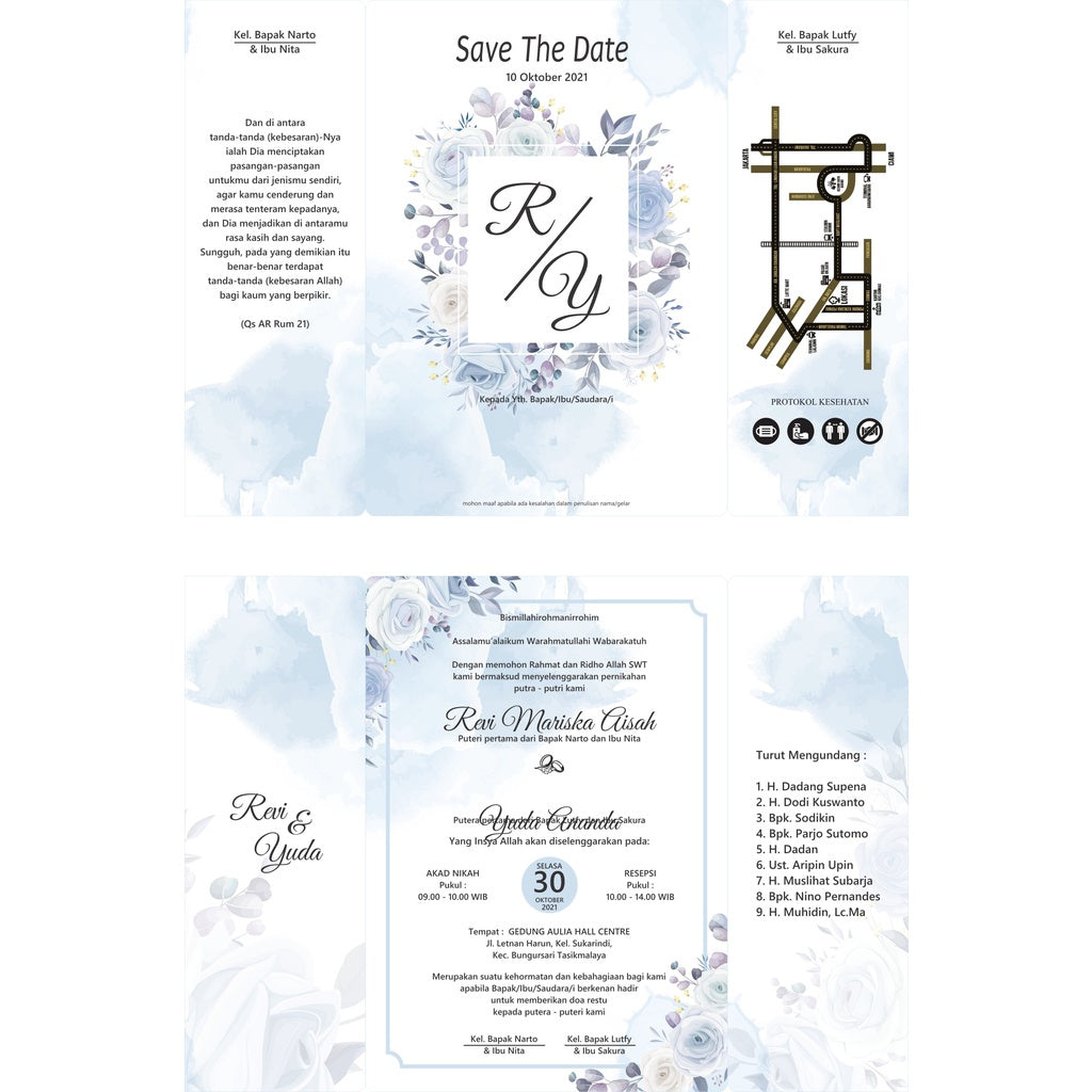 ID7001 - 10 Desain Undangan Lipat 3 CorelDraw V15