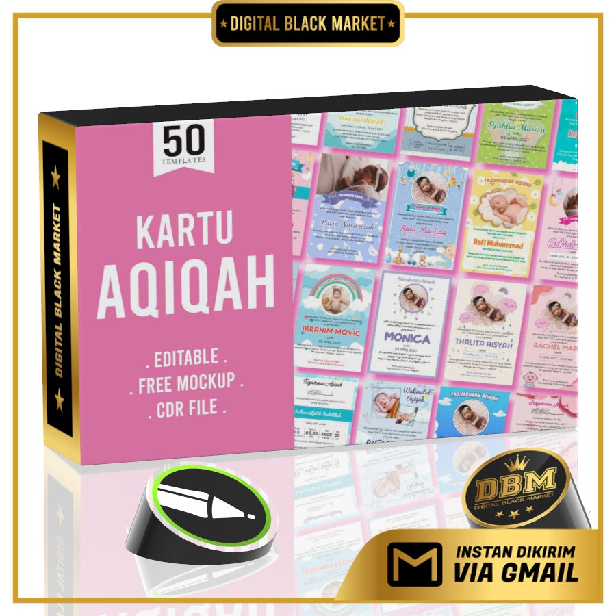 ID183001 - 50 Desain Undangan Aqiqah CorelDraw V24
