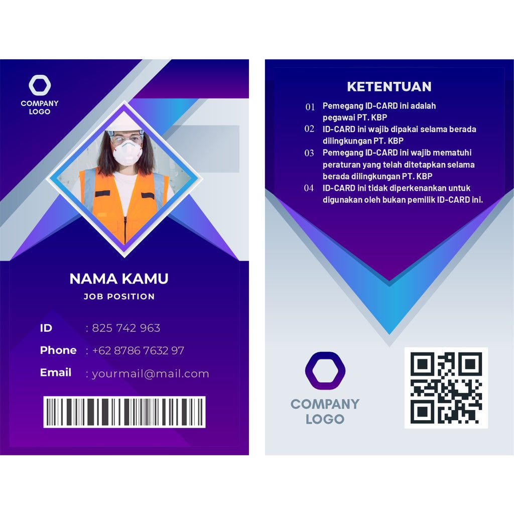 ID89001 - 20 Desain Id Card Karyawan Exclusive CorelDraw V24