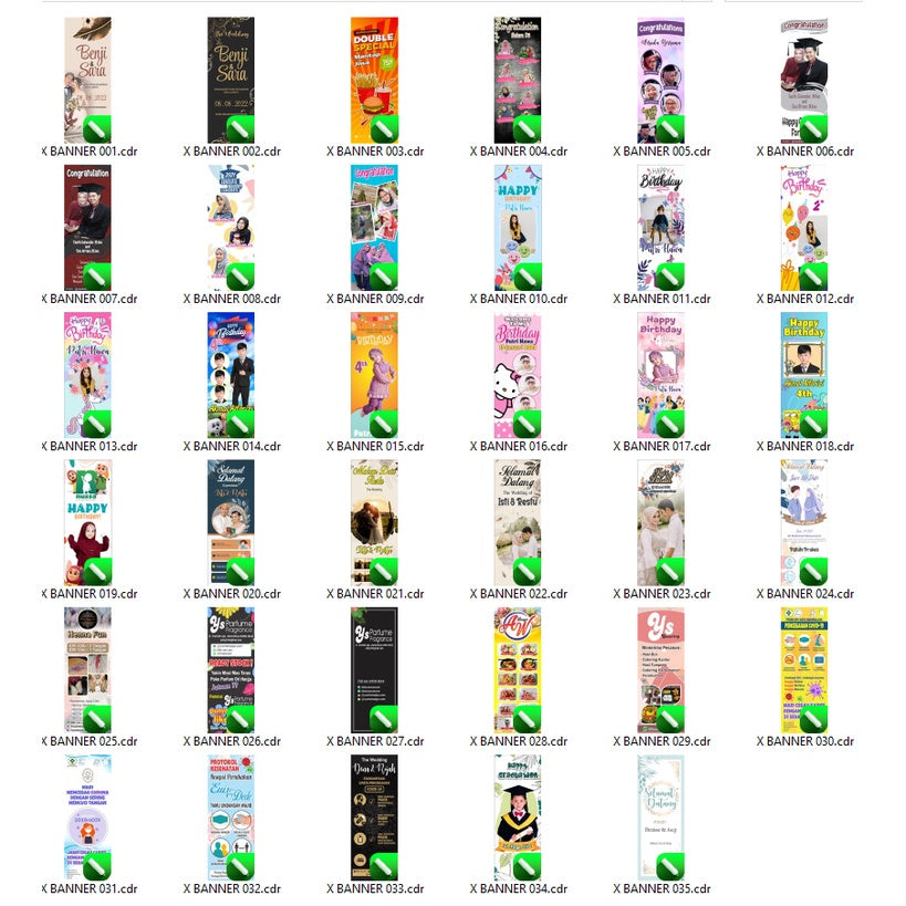 ID201001 - 60 Desain X-Banner Exlusive CorelDraw V24