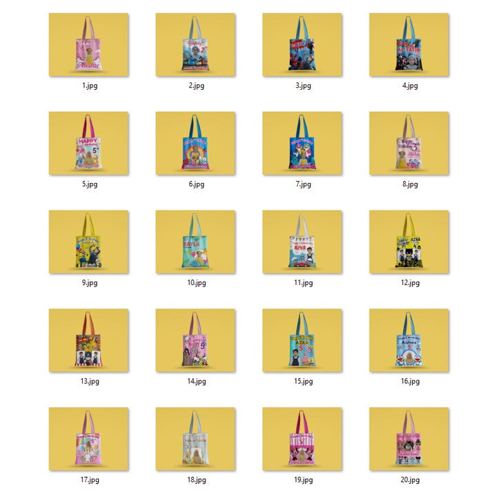 ID95001 - 20 Desain Tas Ulang Tahun Anak CorelDraw V24