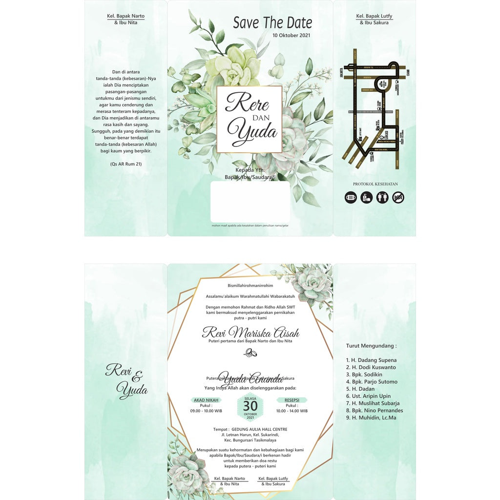 ID7001 - 10 Desain Undangan Lipat 3 CorelDraw V15