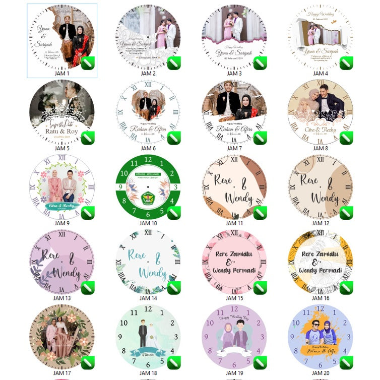 ID177001 - 50 Desain Jam Dinding Custom CorelDraw V24