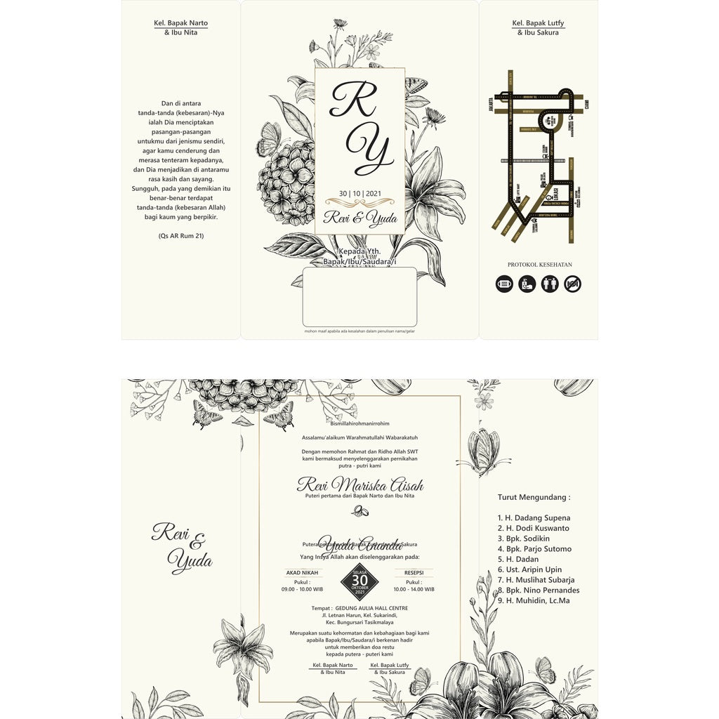 ID7001 - 10 Desain Undangan Lipat 3 CorelDraw V15