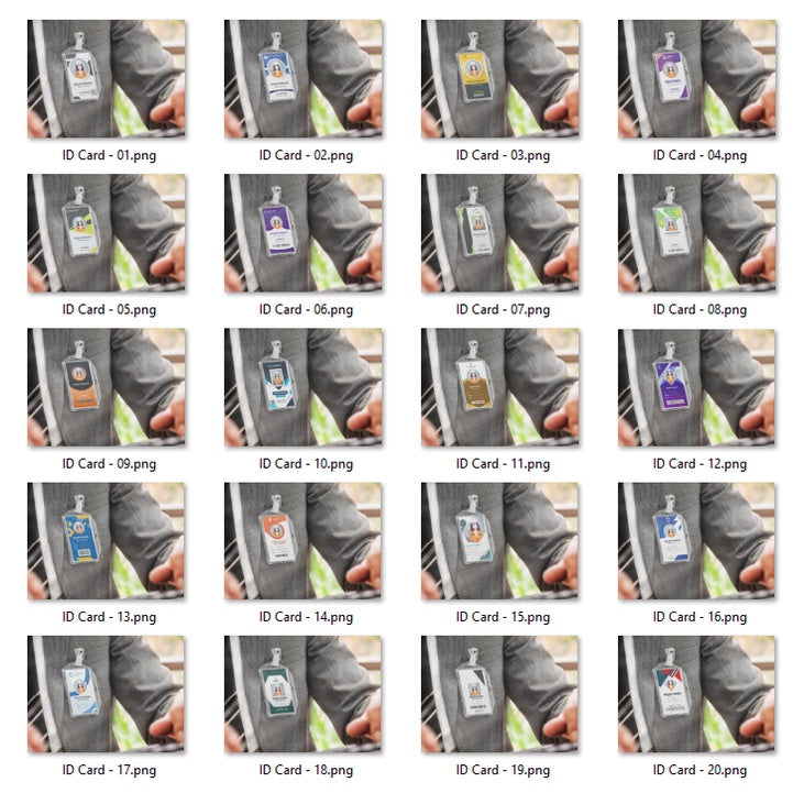 ID89001 - 20 Desain Id Card Karyawan Exclusive CorelDraw V24