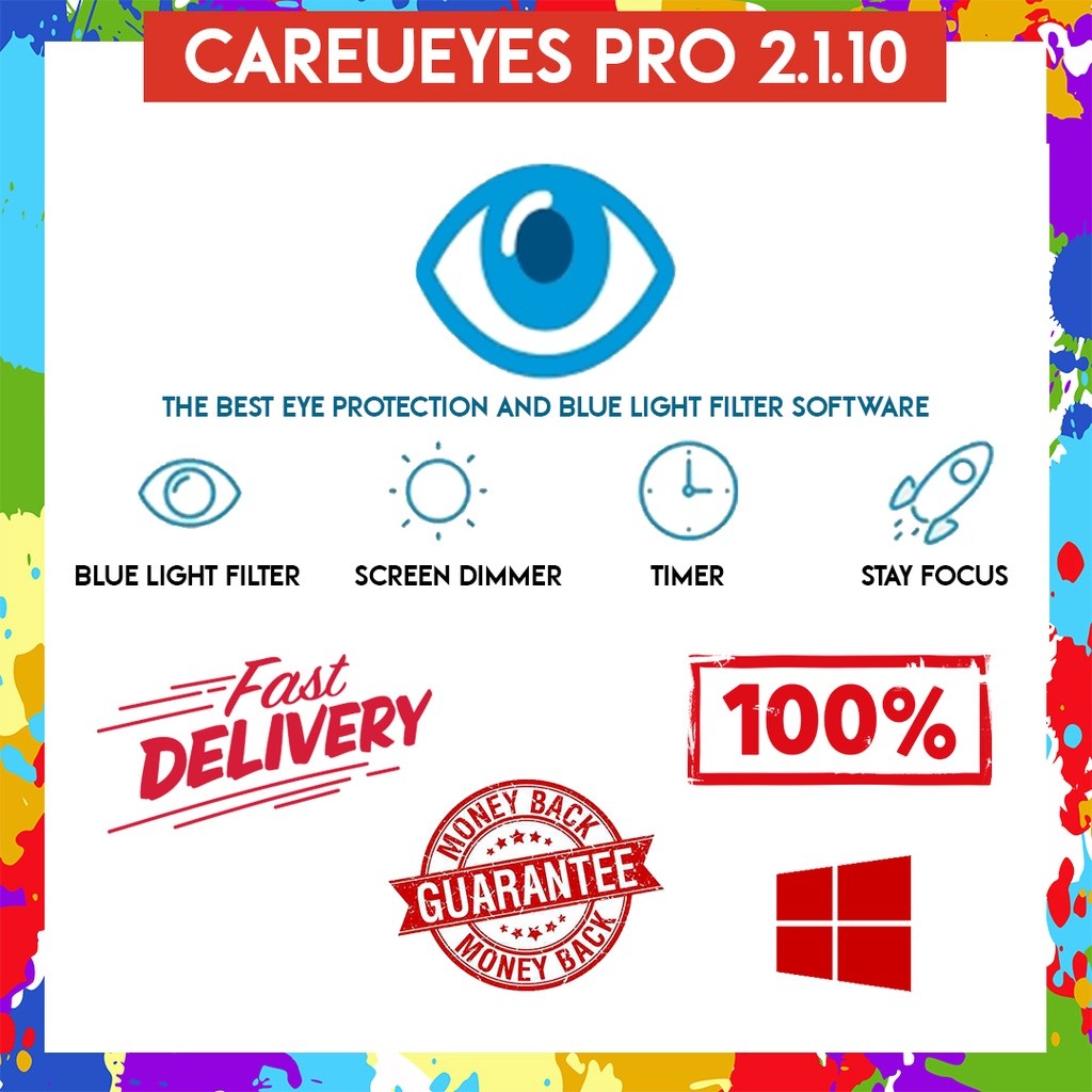 [SELF REDEEM] CareUEyes Pro v2.4.10 Latest 2025 Lifetime For Windows | Eye Protection and Blue Light Filter Software