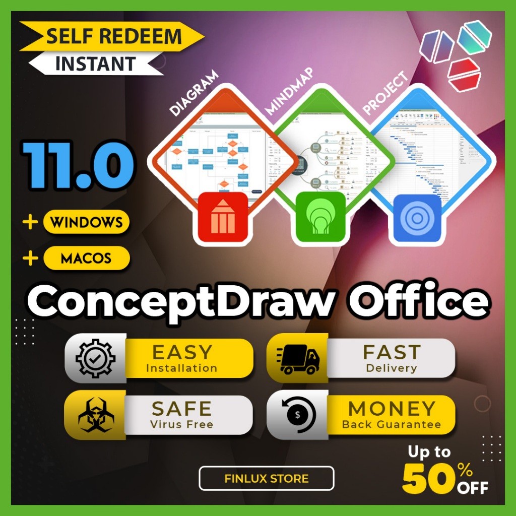 [SELF REDEEM] ConceptDraw OFFICE 11.0.0 (PROJECT•DIAGRAM•MINDMAP) Latest Lifetime For Win & McOS (64-Bit)