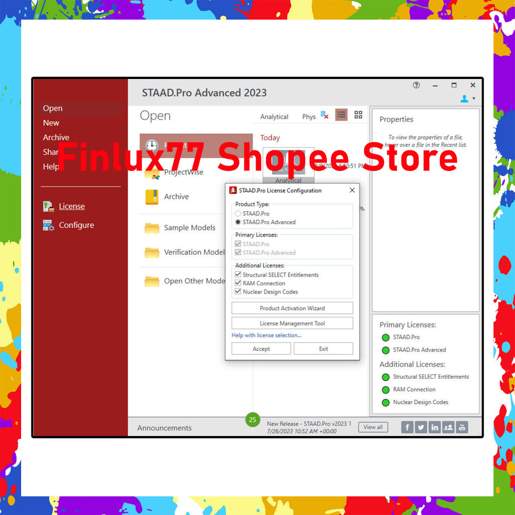 [SELF REDEEM] Bentley STAAD Pro 2025 / V8i SS6 / CONNECT Edition Lifetime Full Version For Windows