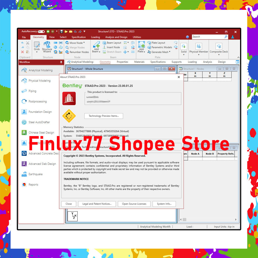 [SELF REDEEM] Bentley STAAD Pro 2025 / V8i SS6 / CONNECT Edition Lifetime Full Version For Windows