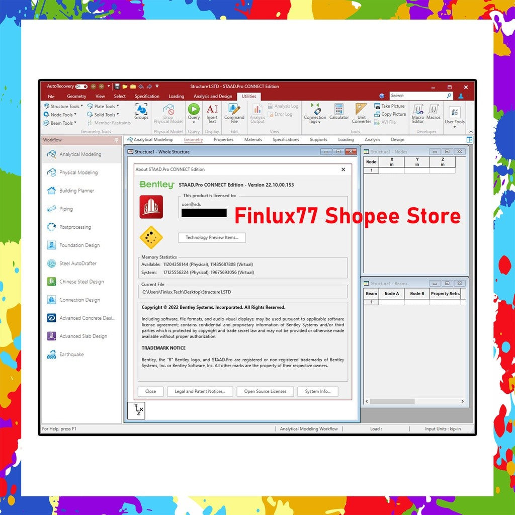 [SELF REDEEM] Bentley STAAD Pro 2025 / V8i SS6 / CONNECT Edition Lifetime Full Version For Windows