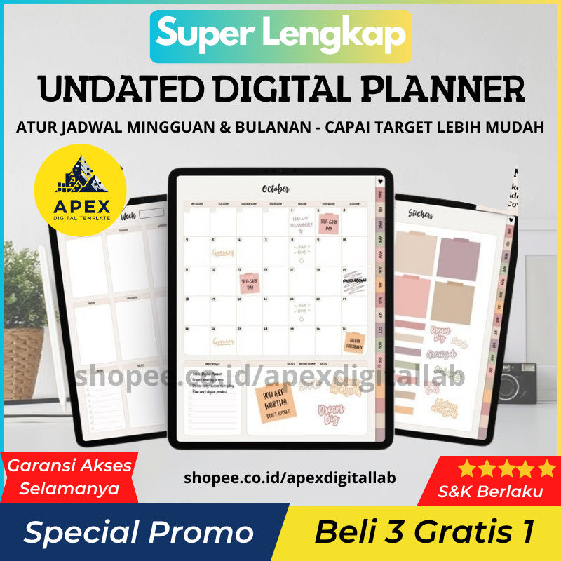 Undated Goodnotes Planner | Digital Notes Journal Template for Goodnotes/Notability/Xodo