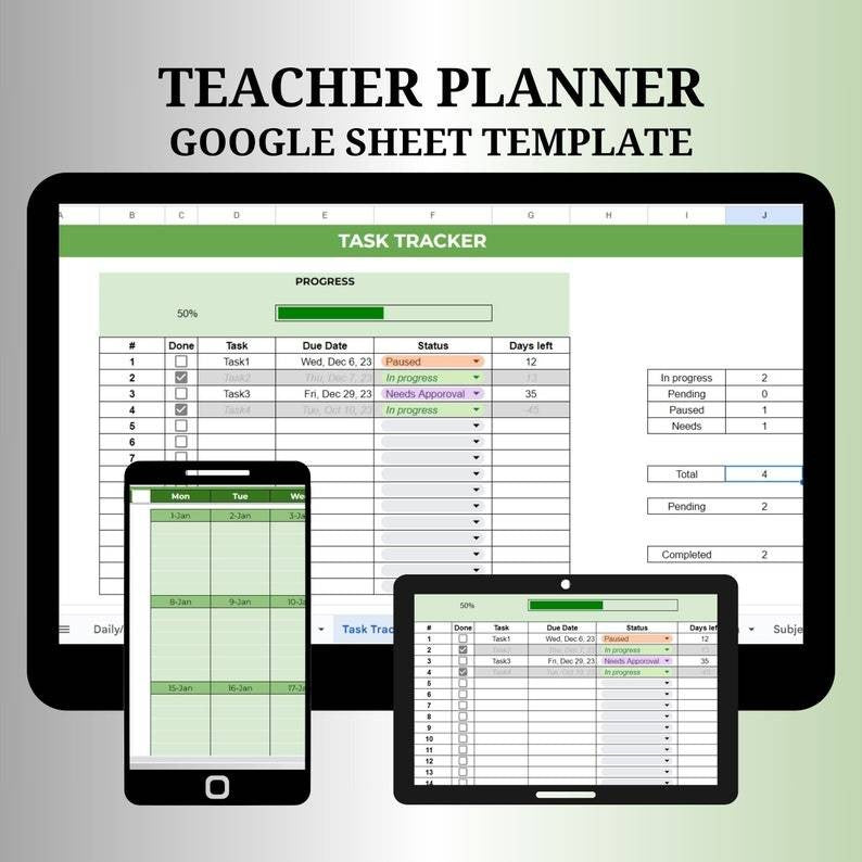 Teacher Planner Google Sheets 2024/2025 | Digital Lesson Plan Template & Guru Planner Spreadsheet