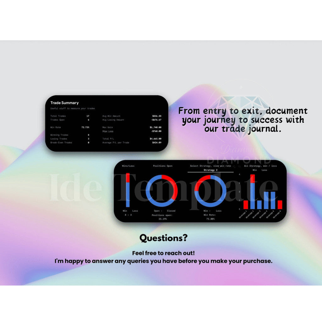 Trading Journal Spreadsheet GSheets Personal Finance Stock Market Financial Planner Investment Tracker Crypto Portfolio Tracker