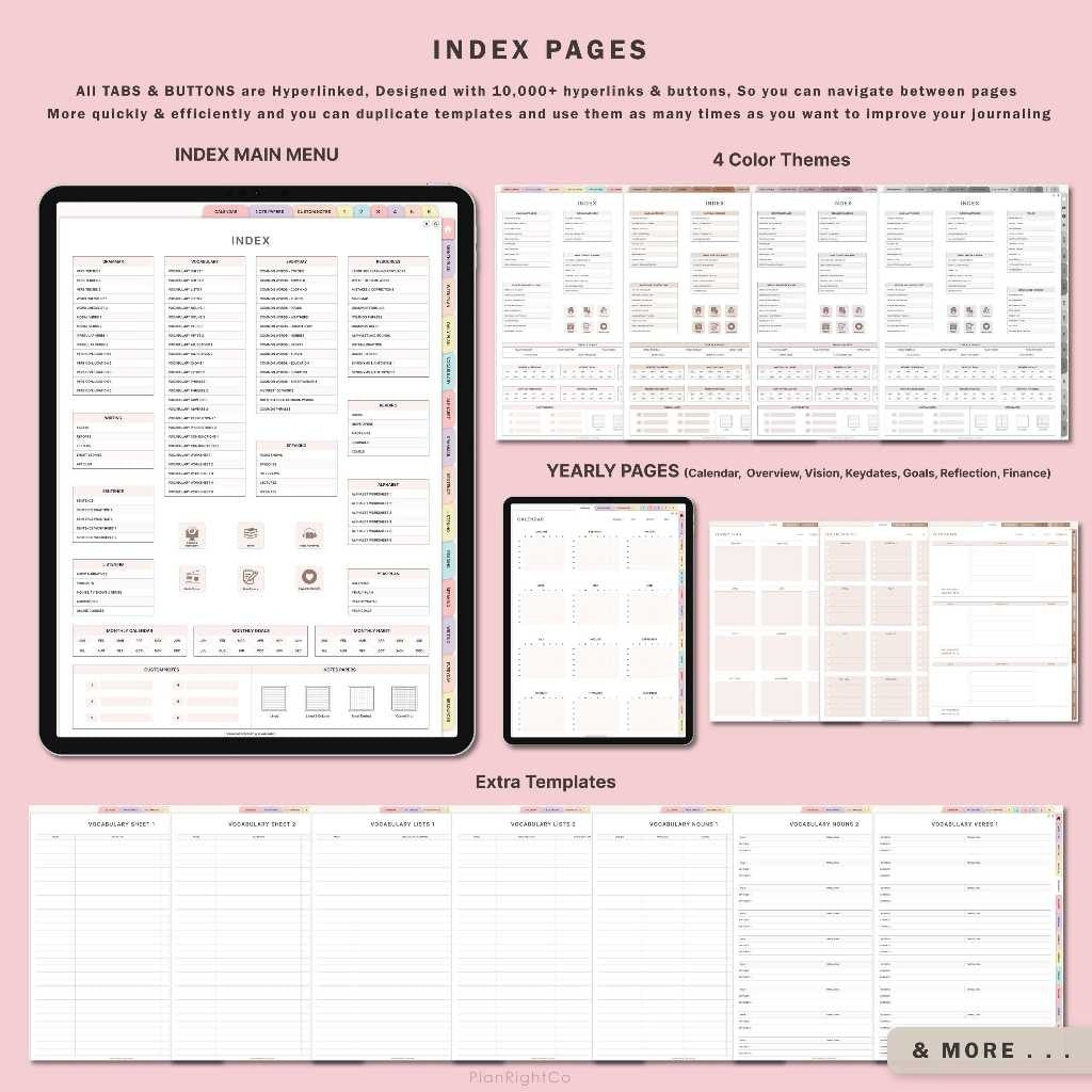 Digital Language Learning Planner | Template Belajar Bahasa Inggris Korea Jepang Mandarin Prancis