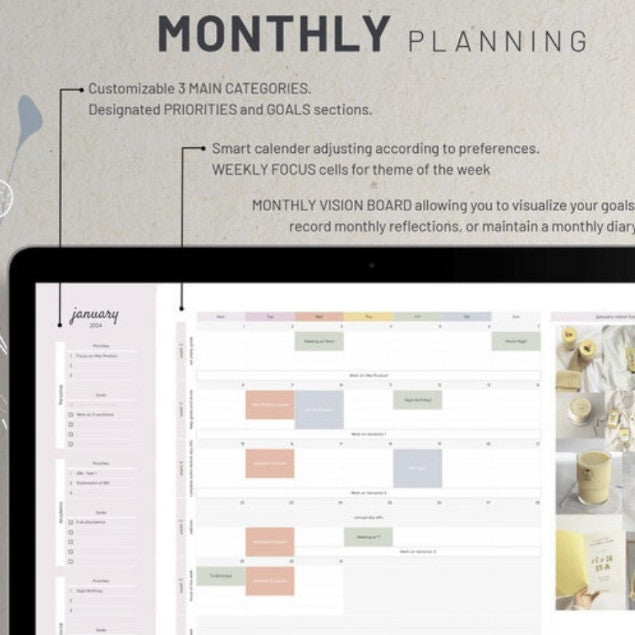 Google Sheets Calendar Template | Digital Planner Harian Jadwal Tugas To Do List