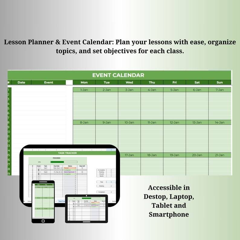 Teacher Planner Google Sheets 2024/2025 | Digital Lesson Plan Template & Guru Planner Spreadsheet