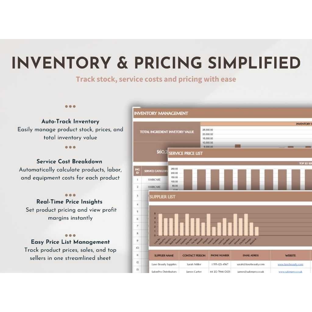 Beauty Business Template | Salon Spa Nail Salon Cost Calculator Income Expense Tracker Spreadsheet