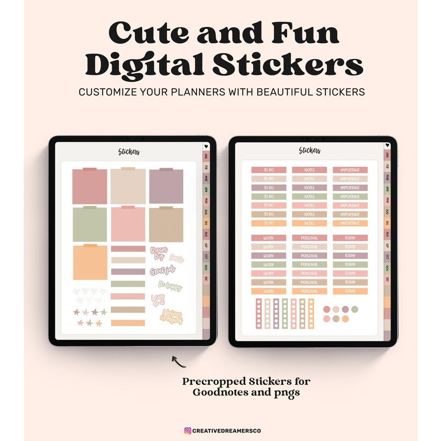 Undated Goodnotes Planner | Digital Notes Journal Template for Goodnotes/Notability/Xodo